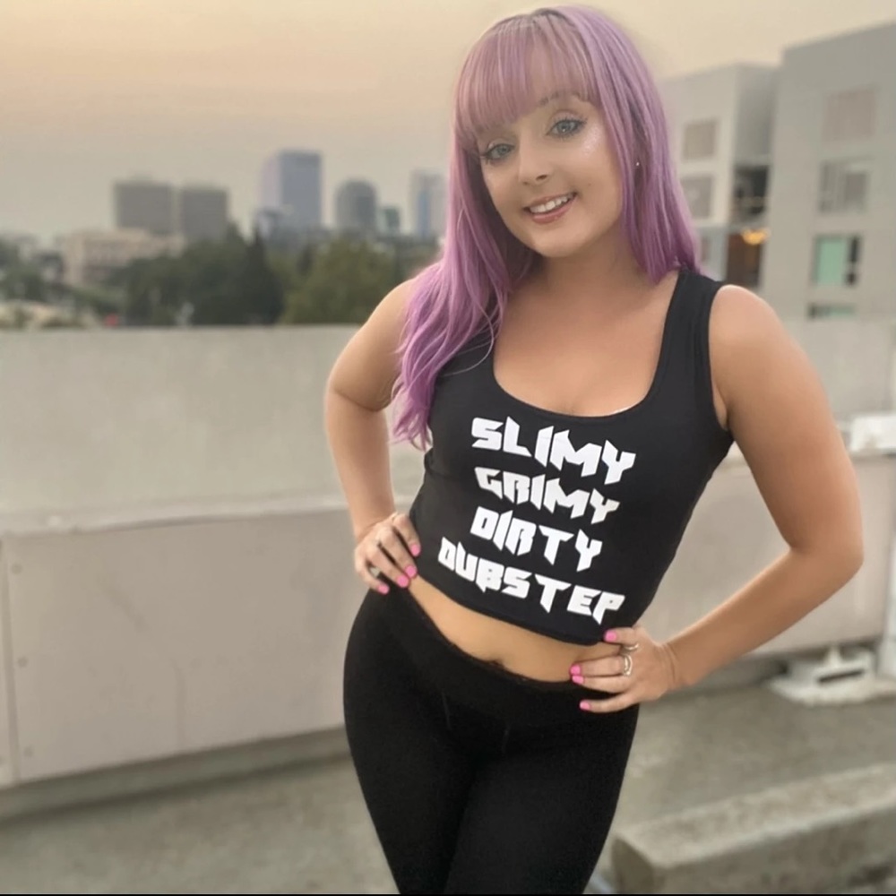 Slimy Grimy Dirty Dubstep black rave / festival Crop Top, sizes XS-XL